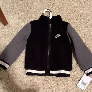 Nike Black and Gray Fleece Jacket